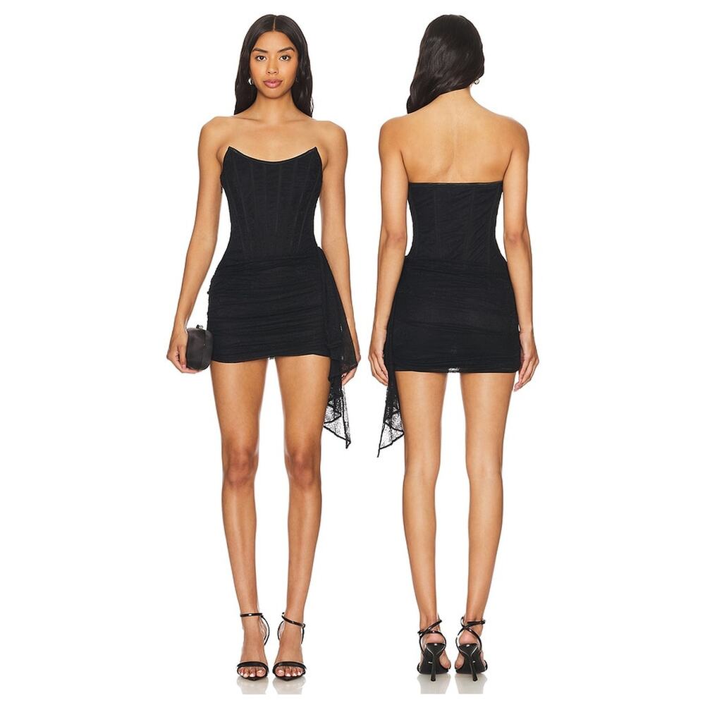 NBD Lynette Corset Mini Dress Strapless Lace Party Cocktail Semi Formal LBD XS